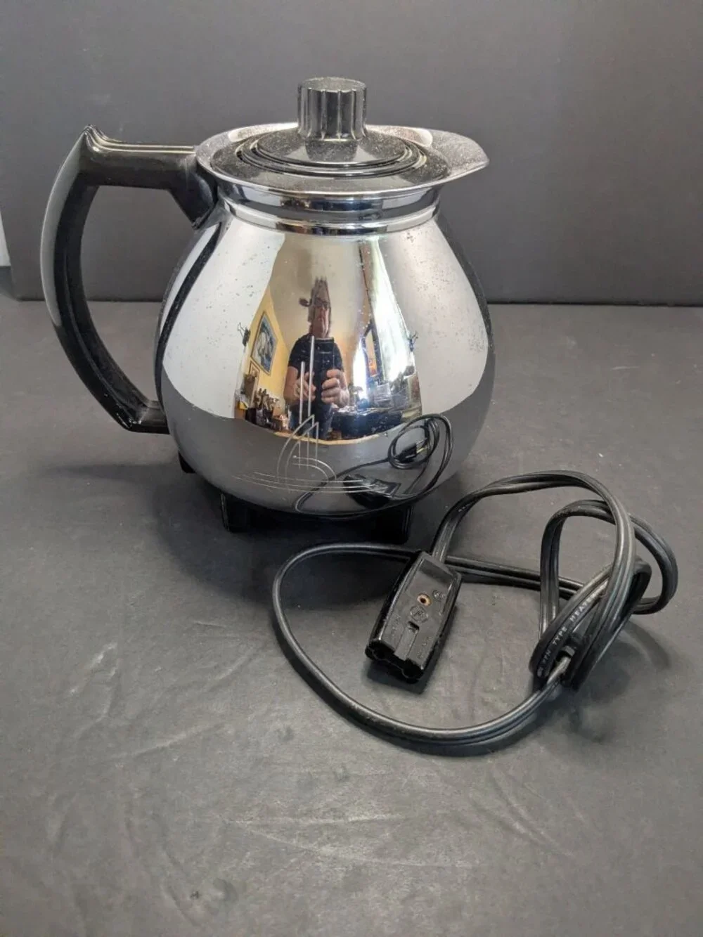 Vtg. Sunbeam Coffeemaster C30-A Electric Vacuum Coffee Pot Base Art Deco Chrome
